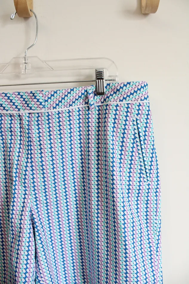 Rings Lady Hagen Lady Hagen Purple Blue White Patterned Shorts 14