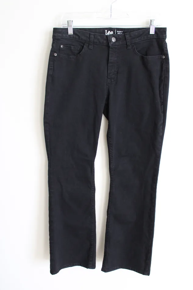 Rings Lee Lee Bootcut Black Mid Rise Jeans 8 Petite