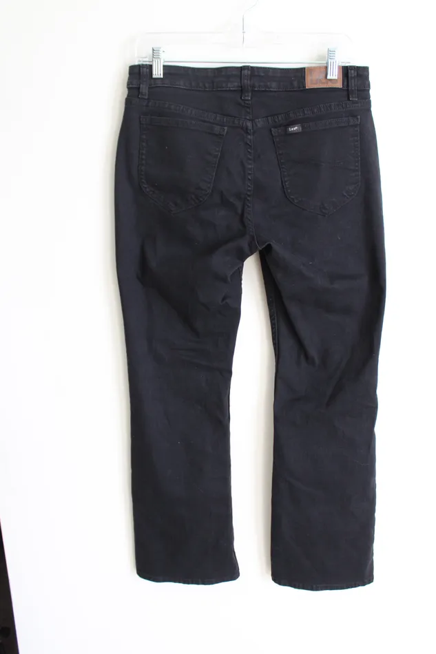 Rings Lee Lee Bootcut Black Mid Rise Jeans 8 Petite
