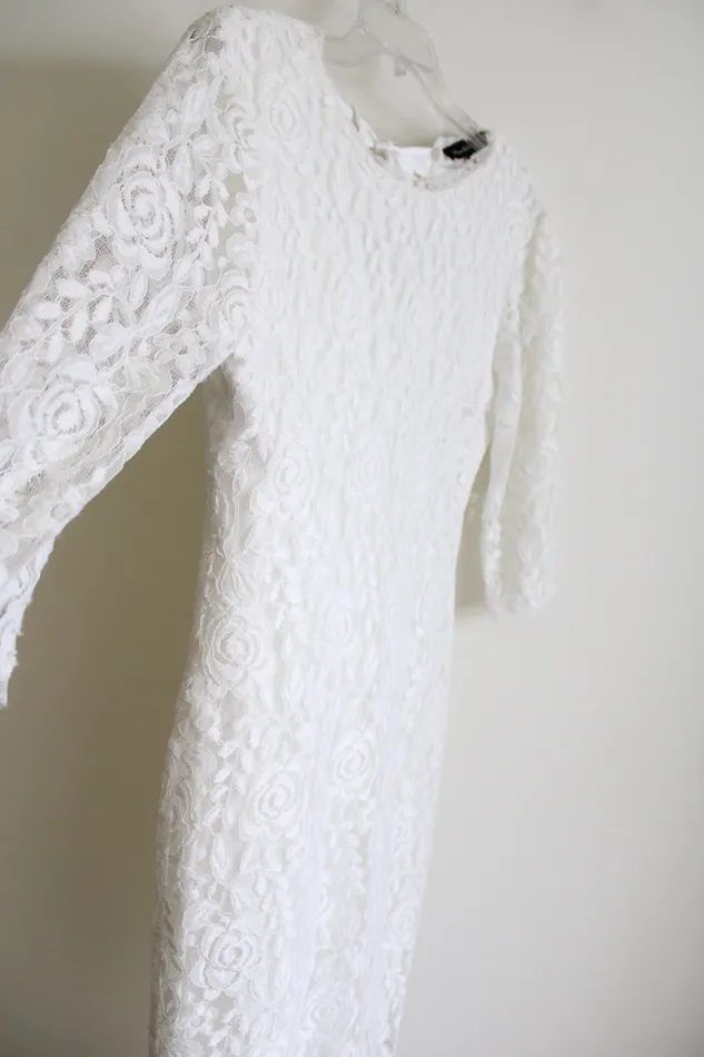 Rings Mantos Eternity Mantos Eternity White Lace Fitted Dress 10