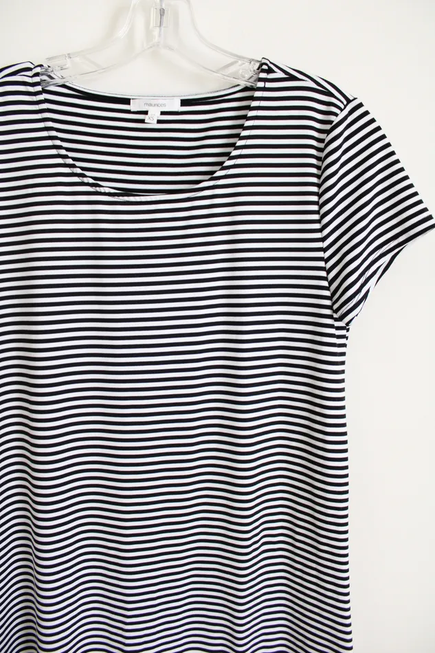 Rings Maurices Black Striped Embroidered Bottom dress XS Maurices