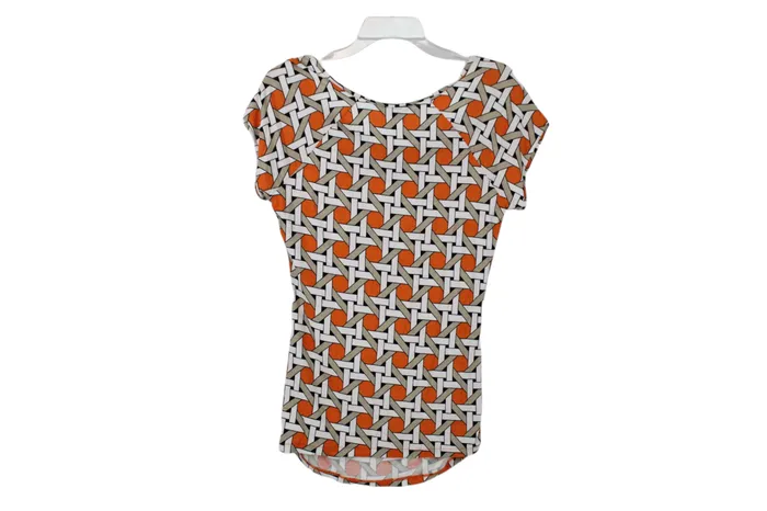 Rings NEW Banana Republic Orange White Patterned Top S Banana Republic