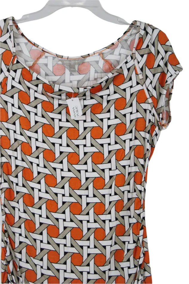 Rings NEW Banana Republic Orange White Patterned Top S Banana Republic