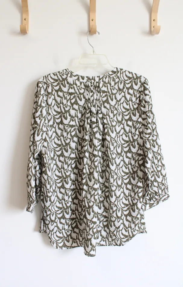 Rings NEW Jachs Girlfriend Green White Button Down Top M Jachs