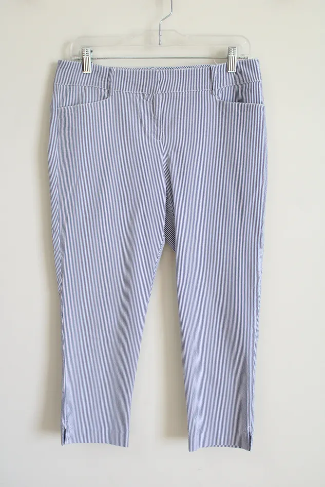 Rings New York Company 7th Avenue NYC Blue Striped Capri 6