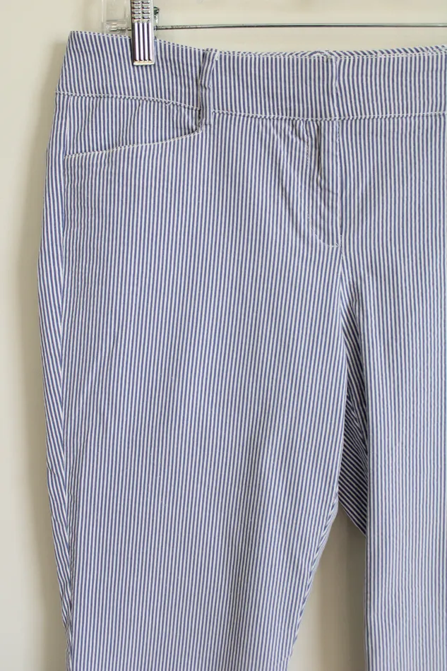 Rings New York Company 7th Avenue NYC Blue Striped Capri 6