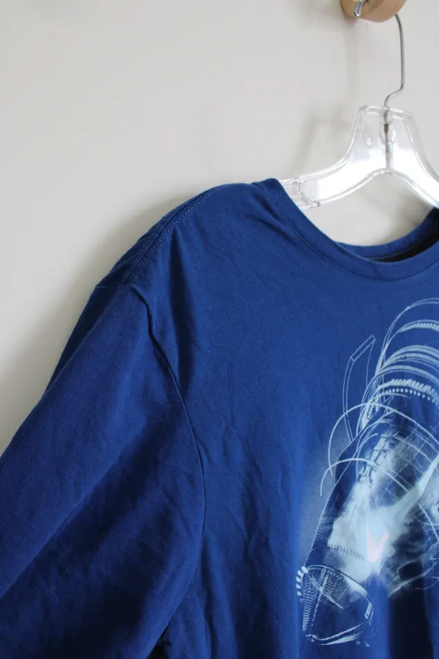 Rings Nike Nike DriFit Athletic Cut Blue Tee M