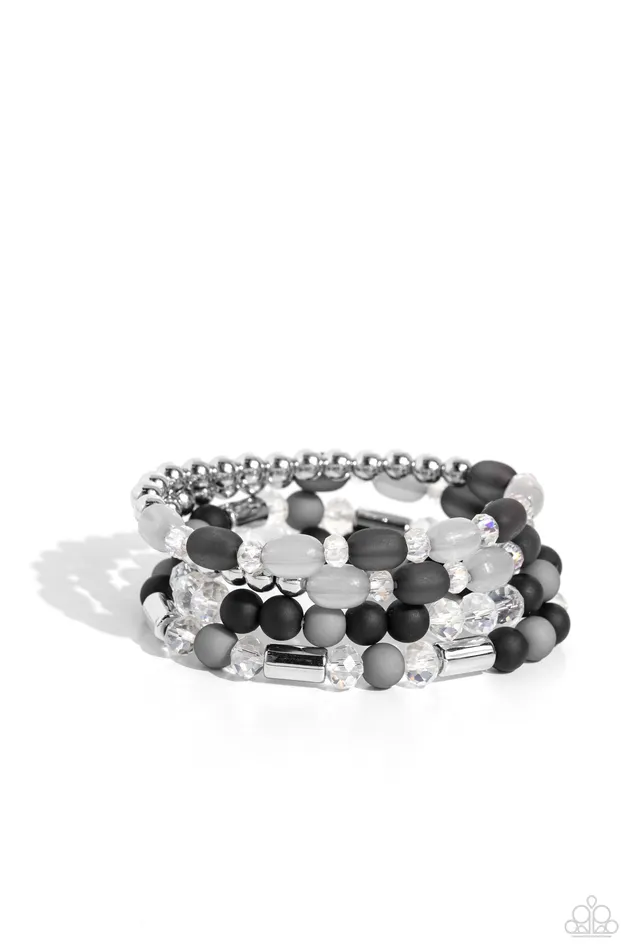 Rings Paparazzi Accessories Glassy Gait Black