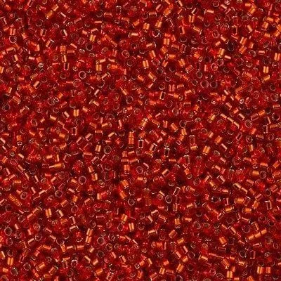 Rings Peppy Beads DB0043 Silver Lined Red Miyuki Delica 110