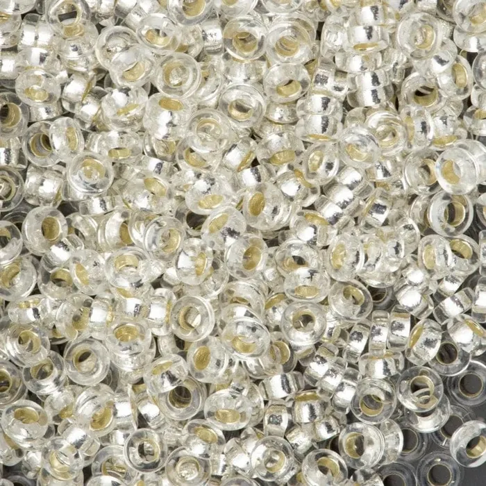 Rings Peppy Beads Miyuki Spacer Beads 3x1mm Crystal Silver Lined 0001