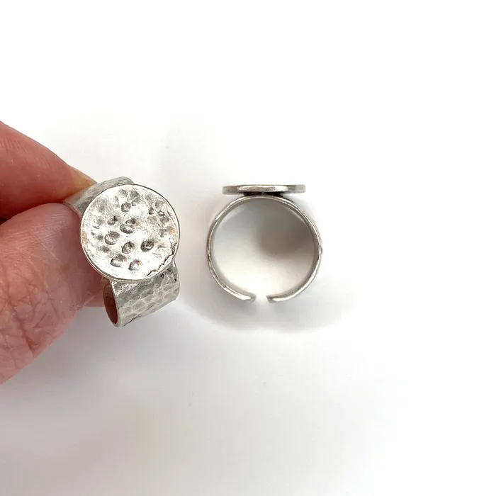 Rings Peppy Beads Silver Plated Brass Adjustable Ring Blank Silver Ring Setting Adjustable Ring Bezel Rings Peppy Beads Silver Plated Brass Adjustable Ring Blank Silver Ring Setting Adjustable Ring Bezel
