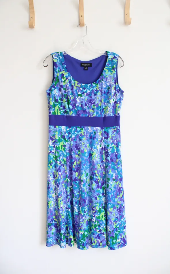 Rings Perceptions Blue Purple Green Patterned Dress Shrug Set 12 Perceptions
