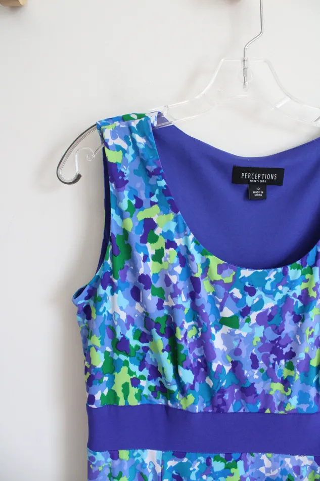 Rings Perceptions Blue Purple Green Patterned Dress Shrug Set 12 Perceptions