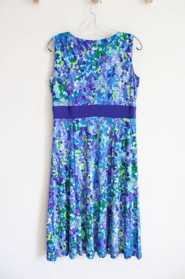 Rings Perceptions Blue Purple Green Patterned Dress Shrug Set 12 Perceptions