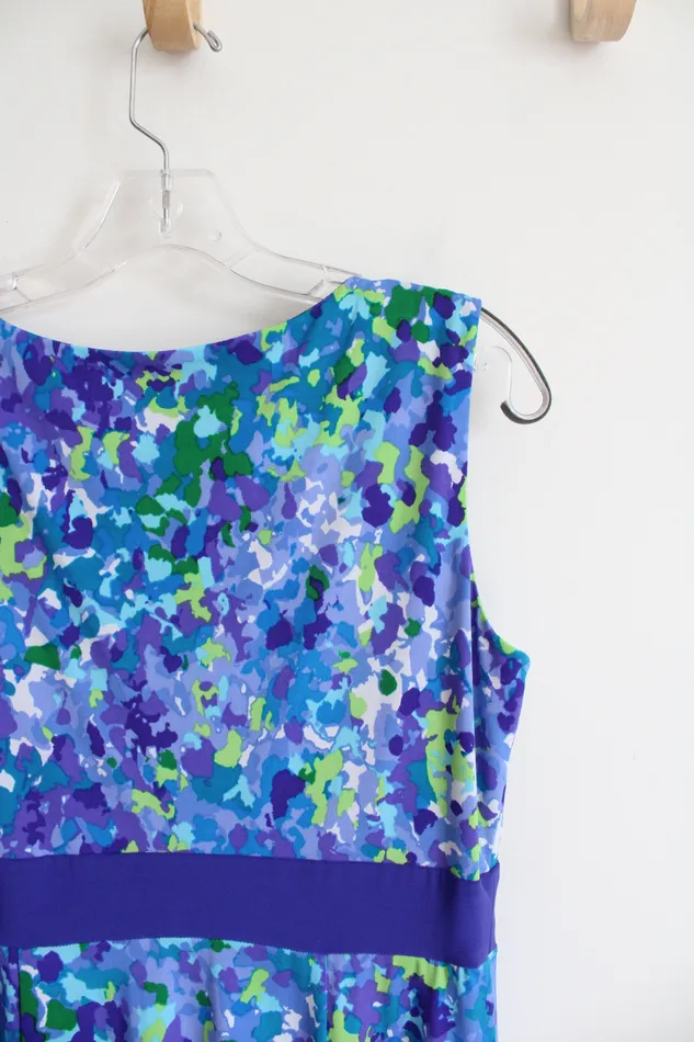 Rings Perceptions Blue Purple Green Patterned Dress Shrug Set 12 Perceptions