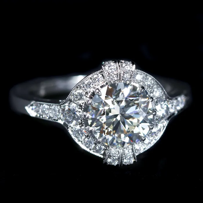 Rings Platinum 170 Carat Round Brilliant Cut Diamond Engagement Ring Cicada Inc Rings Platinum 170 Carat Round Brilliant Cut Diamond Engagement Ring Cicada Inc