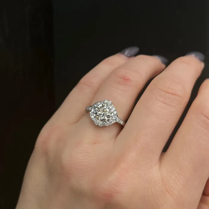 Rings Platinum 170 Carat Round Brilliant Cut Diamond Engagement Ring Cicada Inc