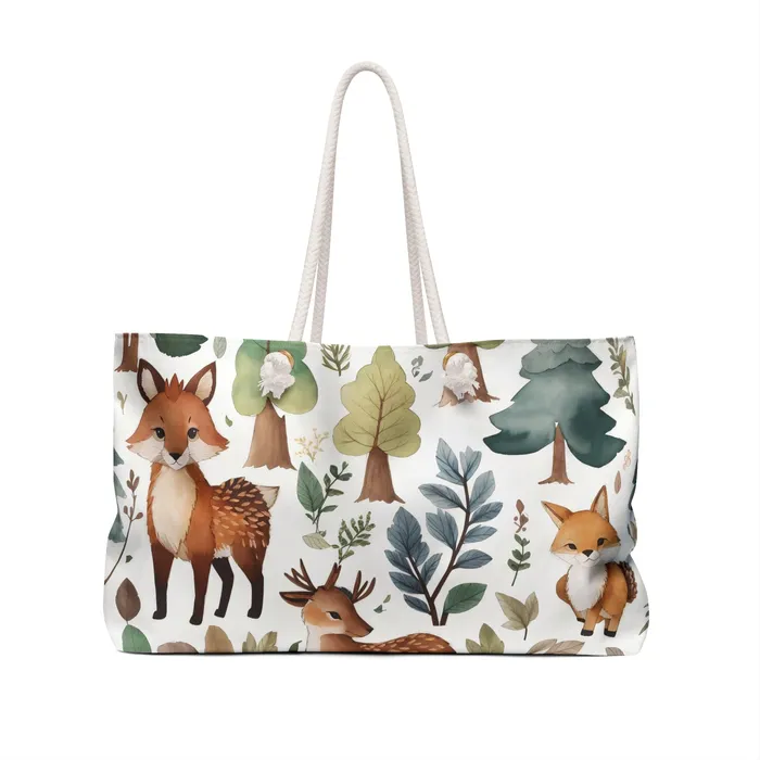 Rings Printify Weekender Tote Bag Forest Animals