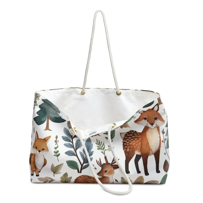 Rings Printify Weekender Tote Bag Forest Animals