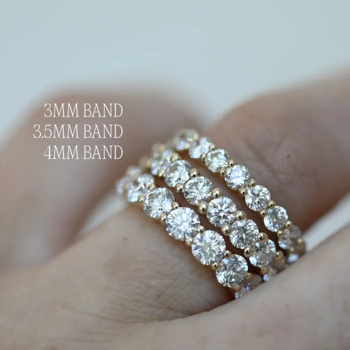 Rings Round Cut Earth Mined Diamond Band Eternity Consider Bridal