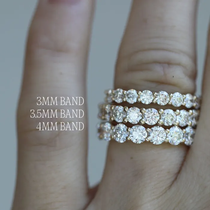 Rings Round Cut Earth Mined Diamond Band Eternity Consider Bridal