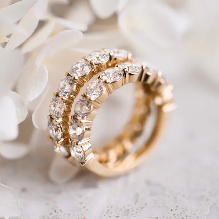 Rings Round Cut Earth Mined Diamond Band Eternity Consider Bridal