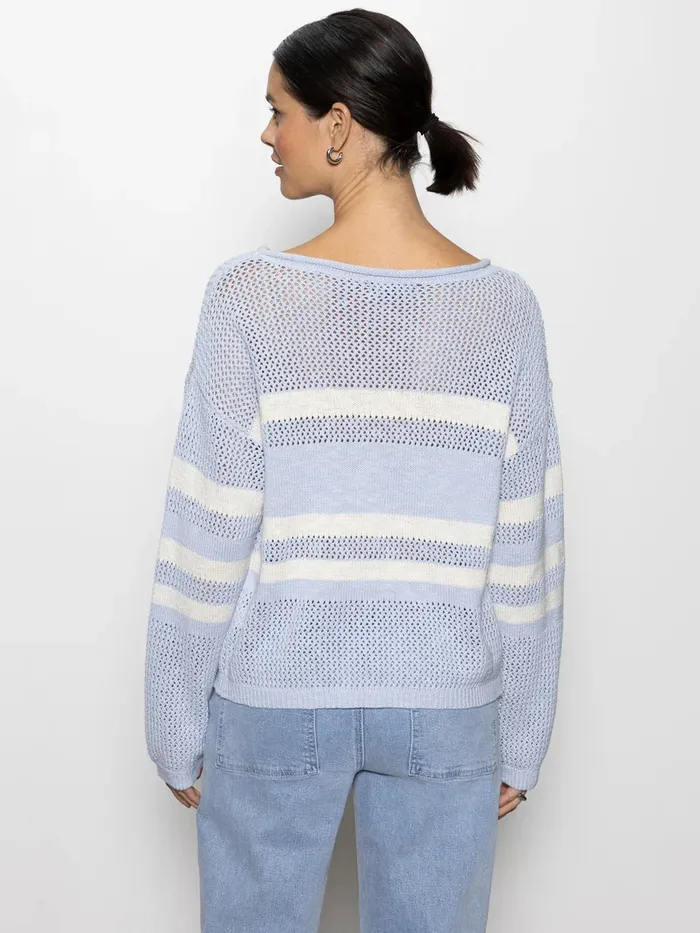 Rings Sanctuary Clothing LLC Sanctuary Sporty Stripe Open Knit Sweater