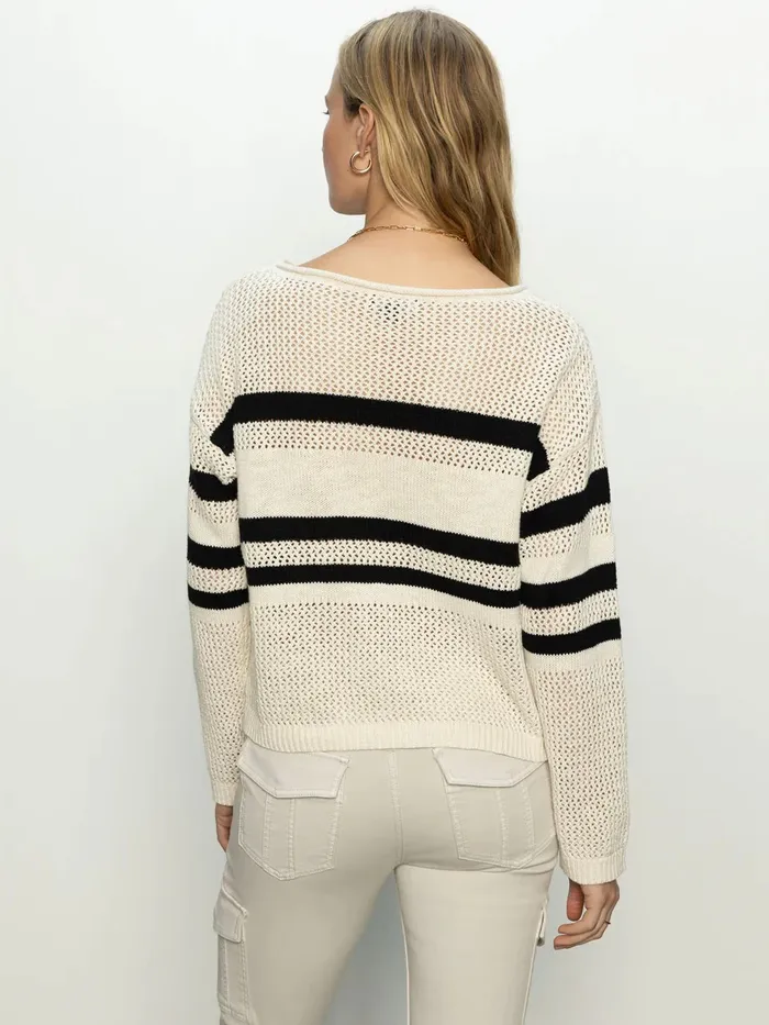 Rings Sanctuary Clothing LLC Sanctuary Sporty Stripe Open Knit Sweater