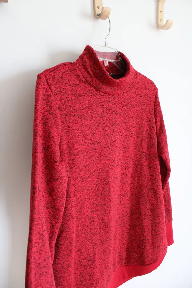 Rings Serra NEW Serra Red Black Marled Mock Neck Sweater M
