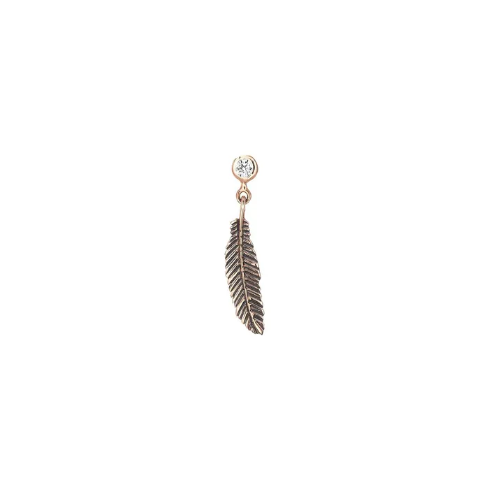 Rings Solitaire Feather Eardrop Kismet by Milka