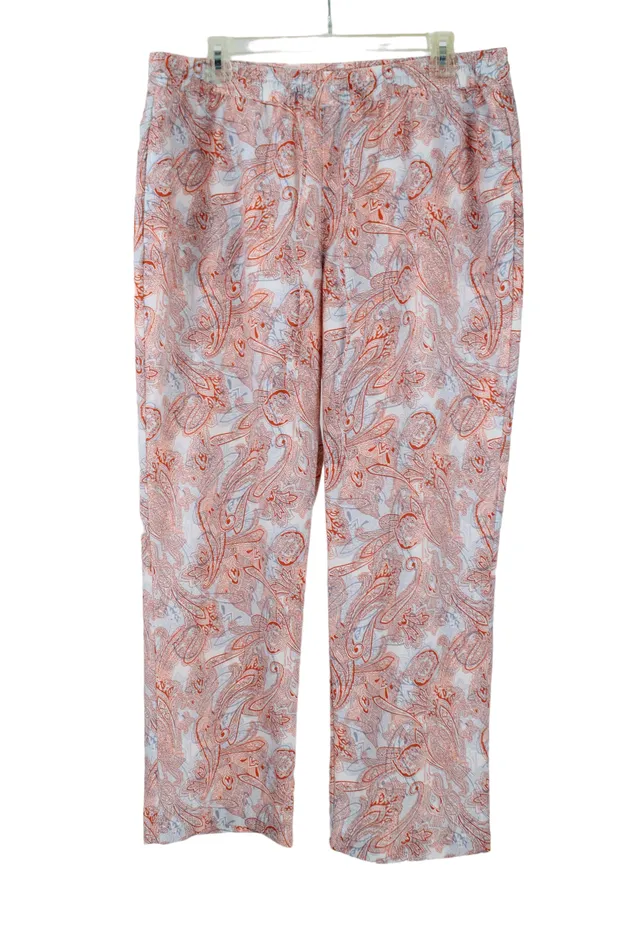 Rings Talbots Orange Blue Paisley Summer Pant 14 Talbots