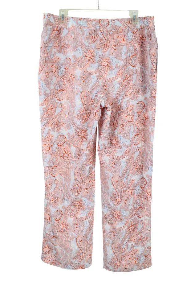 Rings Talbots Orange Blue Paisley Summer Pant 14 Talbots