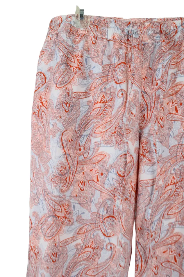Rings Talbots Orange Blue Paisley Summer Pant 14 Talbots