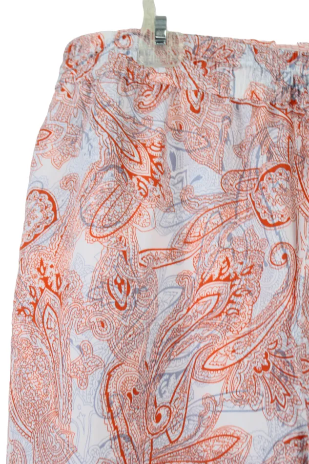 Rings Talbots Orange Blue Paisley Summer Pant 14 Talbots