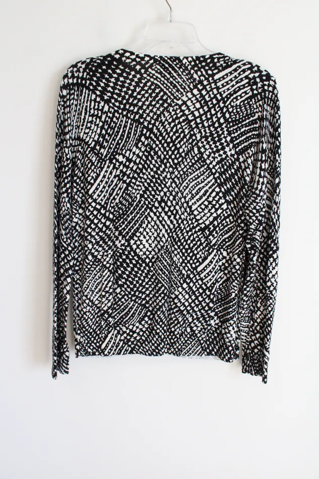 Rings Talbots Talbots Black OffWhite Knit Cardigan L