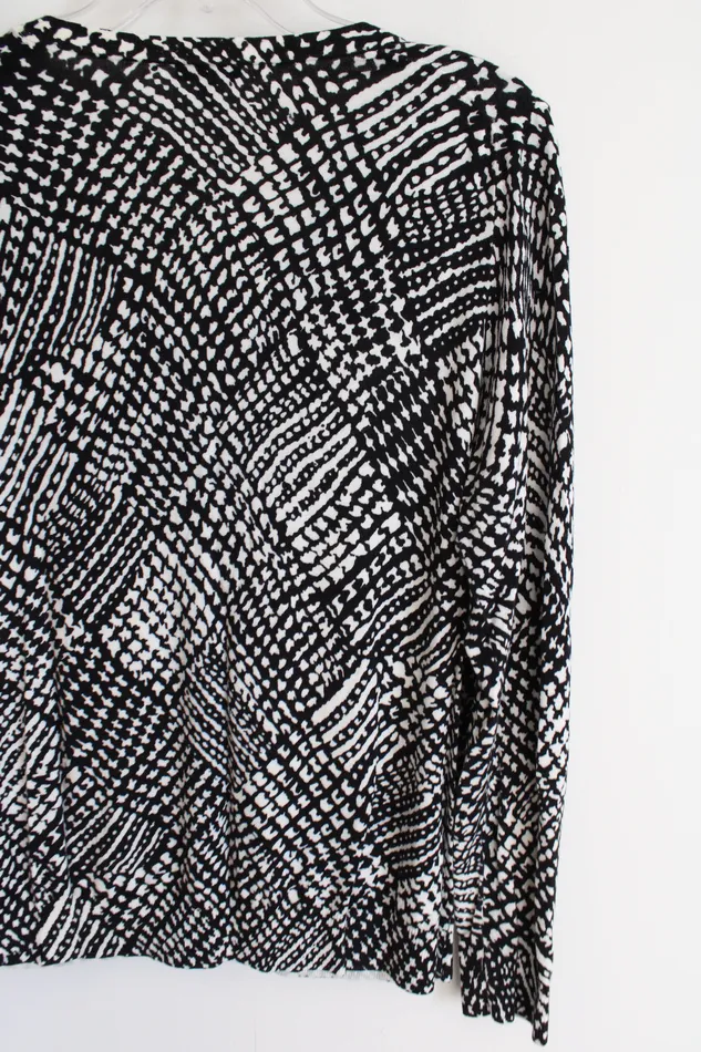 Rings Talbots Talbots Black OffWhite Knit Cardigan L