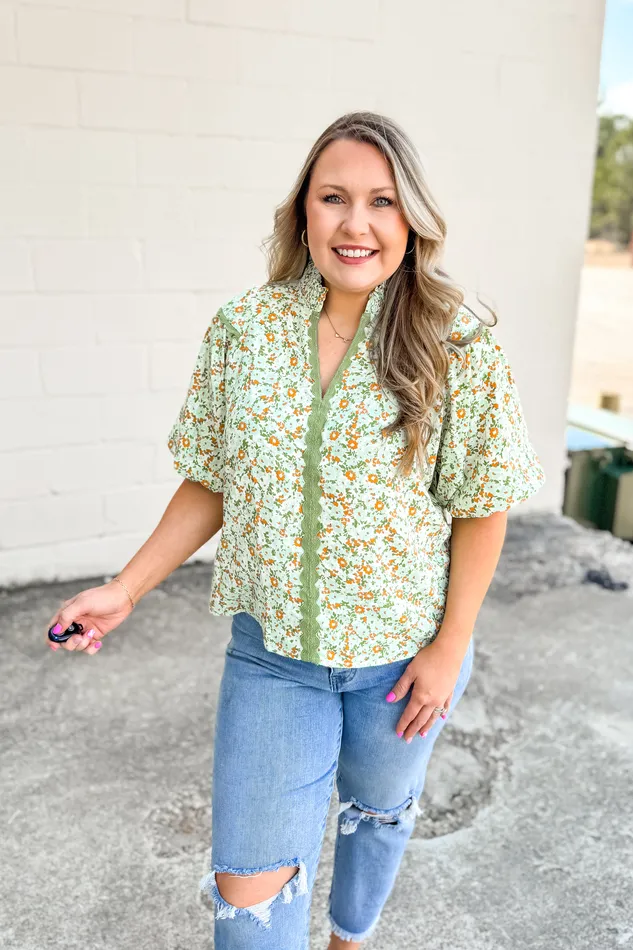 Rings Umgee Keep Blooming Floral Top