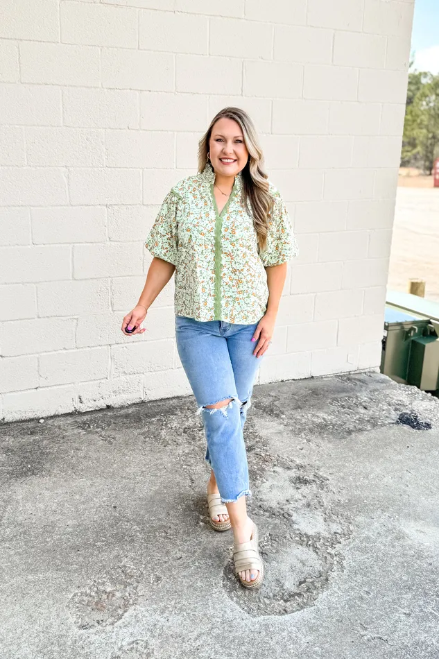 Rings Umgee Keep Blooming Floral Top
