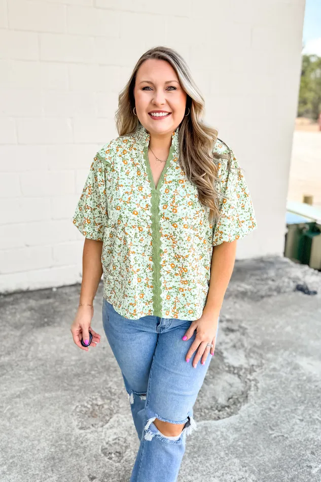 Rings Umgee Keep Blooming Floral Top