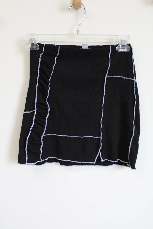 Rings Urban Outfitters Urban Outfitters Black Fitted Stitched Skirt XS