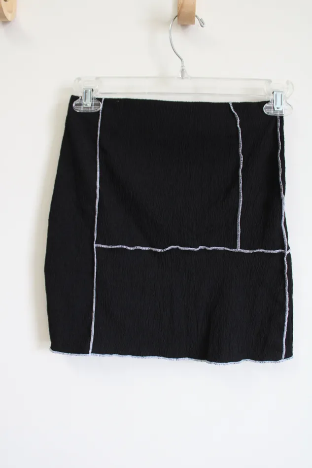 Rings Urban Outfitters Urban Outfitters Black Fitted Stitched Skirt XS