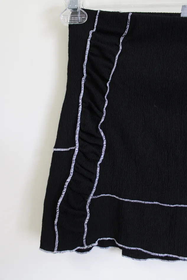Rings Urban Outfitters Urban Outfitters Black Fitted Stitched Skirt XS