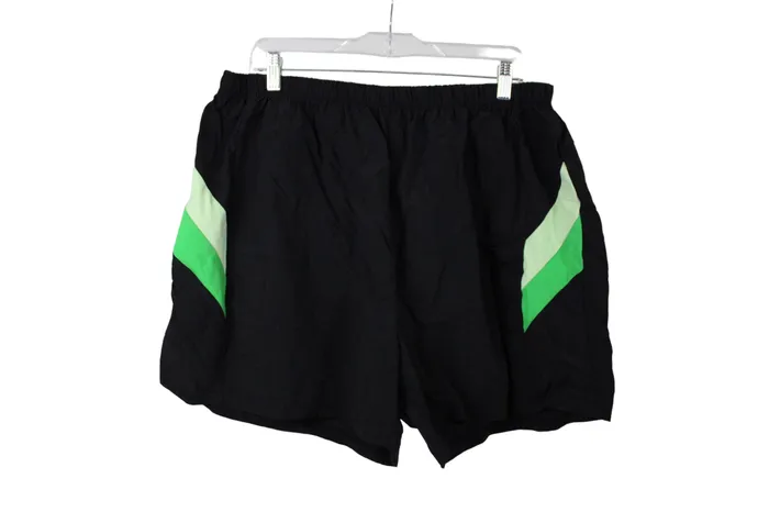 Rings Vintage Black 80s Nylon Shorts 1X Jubilee Thrift