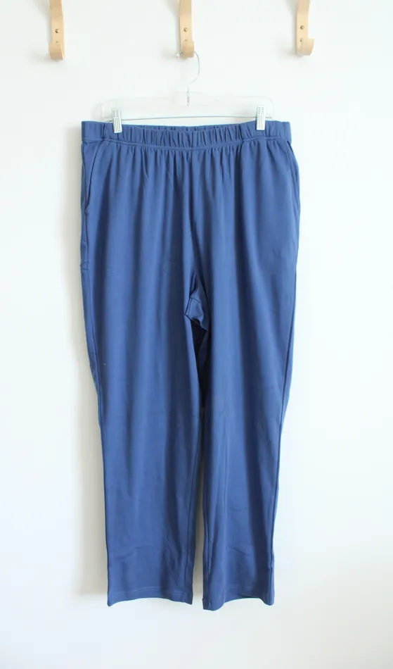 Rings Woman Within Blue Elastic Waist Pants 2224 1X Woman Within