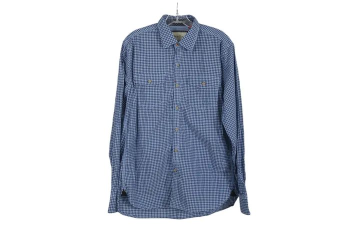 Robert Graham Blue Checked Tailored Fit Shirt L Robert Graham Rings
