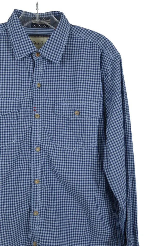 Robert Graham Blue Checked Tailored Fit Shirt L Robert Graham Rings