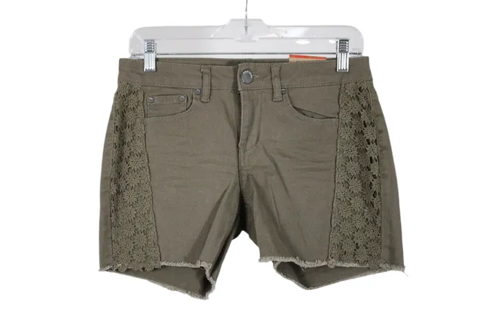Route 66 NEW Route 66 Olive Green Denim Shorts 4 Earrings