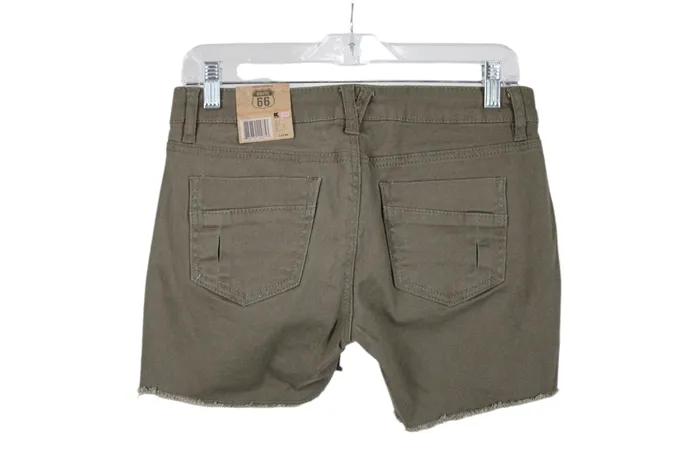 Route 66 NEW Route 66 Olive Green Denim Shorts 4 Earrings