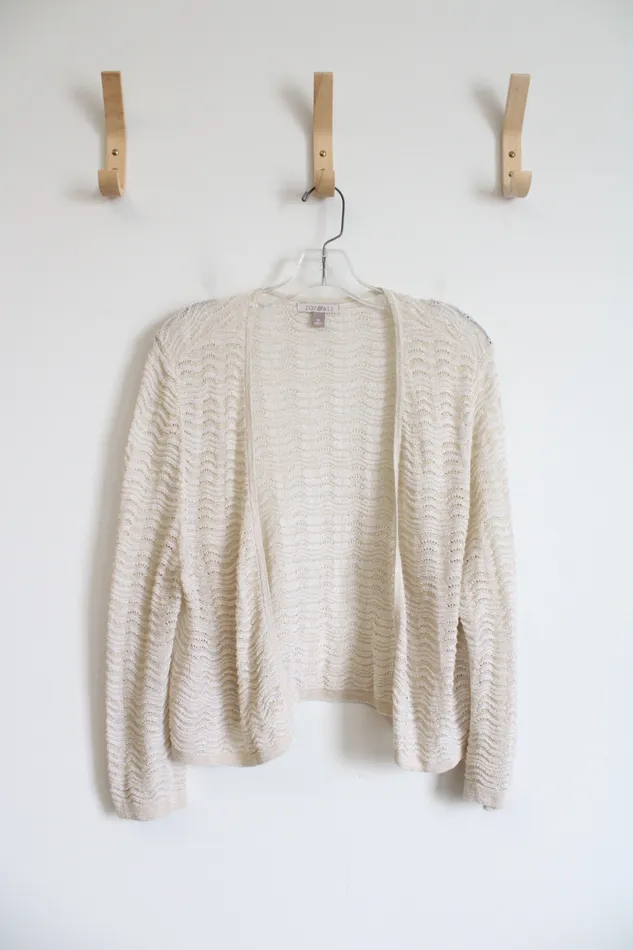 Roz Ali Ivory Shimmer Cardigan XL Roz Ali Earrings