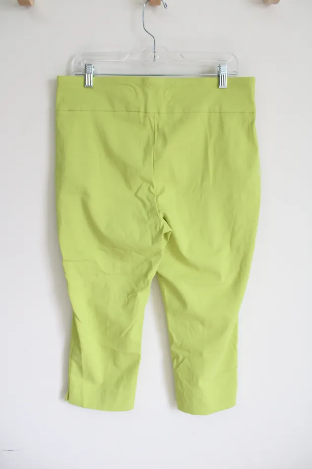 Roz Ali Neon Green Stretch Capri Pant 14 Petite Roz Ali Earrings